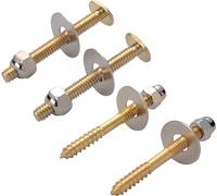 Rocky Mountain Goods Toilet Floor Bolt and Screw Kit - Securely Fasten Toilet Bowl to Floor - Complete Install Kit to Attach to Flange - Bolts, Screws, Nuts, Washers