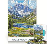 Rocky Mountain Landscape Jigsaw Puzzles for Adults1000 Pieces Improve Memory Relax Mind Sharp Edge Art Collection Piece (50x75cm)