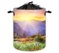 Rocky Mountain Laundry Hampers With Drawstring Nature Laundry Baskets For Bathroom Sunset Portable Clothes Storage Organizer Basket Sunshine W 35 L 44 Cm