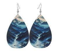 Rocky Mountain Leather Earrings For Women Dangle, Piercing Teardrop Earrings Lightweight Jewelry Gifts For Women Girls