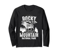 Rocky Mountain Moose Wildlife Nature Hiking Adventure Long Sleeve T-Shirt