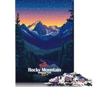 Rocky Mountain National Park Puzzle Rectangular Paper Board 100 Percent Recycled Cardboard Jigsaw Puzzle for Adult Children 1000pcs (75x50cm)