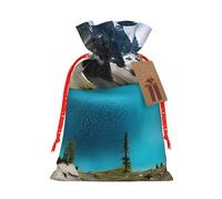 Rocky Mountain Print Drawstring Bags Burlap Gifts Bag With Drawstring Gift Bags For Wedding/Party/Festival/Storage