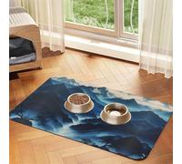 Rocky Mountain Print Pet Absorbent Leather Tablecloth for Dogs Cats,Pet Food Mat Leather Feeding Mat for Dogs Cats