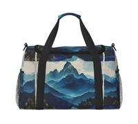 Rocky mountain print Weekender Overnight Carry On Bag Gym Luggage Bag Duffel Bag for Travel Women, Black, One Size