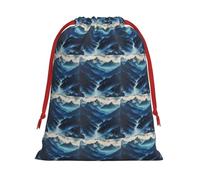 Rocky Mountain Printing Drawstring Gift Bag With Red Ribbon Soft Stylish For Christmas Halloween Fits Card Candies