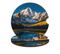 Rocky Mountain Range Car Coasters Cup Holder Insert Coaster, 2Pcs Absorbent Cork Bar Coasters, Heat Resistant Reusable Anti Slip Drink Coaster Car Decor Auto Accessories for Women