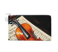 Rocky Mountain Range Coin Purse Canvas Change Pouch with Zipper Small Cosmetic Organizer Bag Women Wallet for Car Keys, Credit Cards, Cash, Lipstick, Violin Sheet Music, One Size, Violin Sheet Music