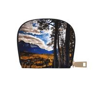 Rocky Mountain Range Print Coin Purse Wallet,Cute Leather Credit Card Holder Zipper Mini Pouch Change Purses