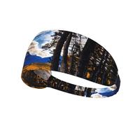 Rocky Mountain Range Print Elastic Exercise Headband, Breathable Hair Band For Makeup, Yoga, Running, Sports