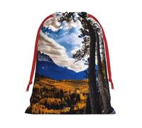 Rocky Mountain Range Print Gift Reusable Drawstring Bag Holiday Party Decor Daily Storage Celebrations Pouch
