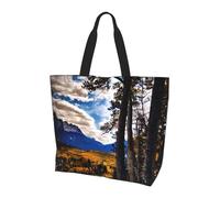 Rocky Mountain Range Print Large Capacity Shoulder Bag Unisex Lightweight Tote Casual Outings Daily Travel