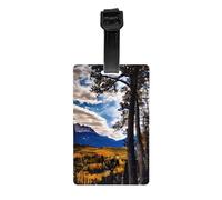 Rocky Mountain Range Print Luggage Tag Suitcases Identification Labels Set Travel Bag Backpack Suitcase Tags