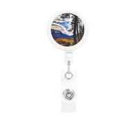 Rocky Mountain Range Print Retractable Badge Holder, Cute Nursing Badge Reel, Badge Clip Id Card Holders