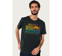 Rocky Mountain Sunset T-Shirt US National Parks Black L