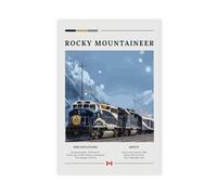 Rocky Mountaineer Canadian Train Electric Locomotives Canvas Poster Bedroom Decor Landscape Office Room Decor Gift 20x30inch(50x75cm)