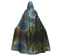 Rocky Mountains Adult Halloween Party Cloak-Stylish Pumpkin Theme Hooded Wizard Robe Cosplay Costumes Black