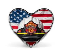 Rocky Mountains Fashion Heart Brooch Pins Lightweight Enamel Lapel Pin for Women Men, Hat Bag Jacket Clothing Accessory Jewelry Gift, Red Stripe Firefighter USA Flag, Love form