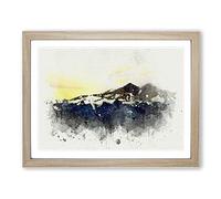 Rocky Mountains In Colorado In Abstract Modern Art Framed Print | A2 Oak Framed Wall Art | Ready to Hang | Abstract Landscape Picture | Living Room Bedroom Lounge Office