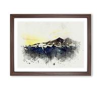 Rocky Mountains In Colorado In Abstract Modern Art Framed Print | A4 Walnut Framed Wall Art | Ready to Hang | Abstract Landscape Picture | Living Room Bedroom Lounge Office