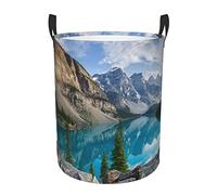 Rocky Mountains Laundry Basket Circular Hamper Clothes Storage Bucket Daily Necessities Storage Bag S/M Two Sizes