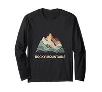 Rocky Mountains Map - Modern Minimal Mountain Ground Long Sleeve T-Shirt