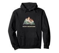 Rocky Mountains Map - Modern Minimal Mountain Ground Pullover Hoodie