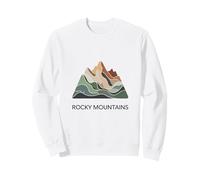 Rocky Mountains Map - Modern Minimal Mountain Ground Sweatshirt