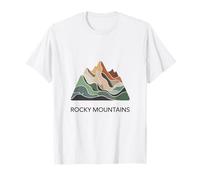Rocky Mountains Map - Modern Minimal Mountain Ground T-Shirt
