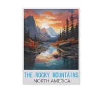 Rocky Mountains North America,Jigsaws Puzzles 1000 Pieces Classic Jigsaws Educational Games Toys,Best Gift for Adults and Kids(75x50cm)-FK69