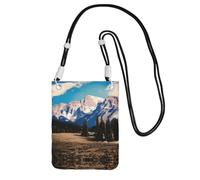 Rocky Mountains Print Carry A Mobile Phone Bag Diagonally, Multi-Functional Small Purse For Coins And Cellphone