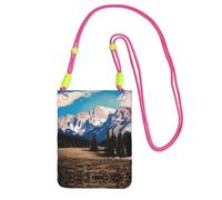 Rocky Mountains Print Carry A Mobile Phone Bag Diagonally, Multi-Functional Small Purse For Coins And Cellphone