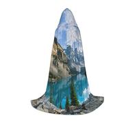 Rocky Mountains Print Hooded Wizard Robe Halloween Cloak Medieval Renaissance Cosplay Christmas Party Outfits