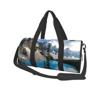 (Rocky Mountains) Print Round Large Travel Bag - Multi-Compartment Organizer Lightweight for Trips & Sports