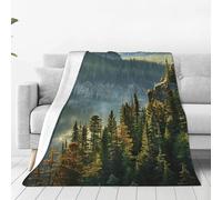 Rocky Mountains Print Ultra-Soft Fleece Blanket Throw, Luxury Micro Fuzzy Blanket, Cozy And Warm For Bed, Couch, Sofa, And Travel