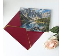 Rocky Mountains Printed Blank Greeting Card-Christmas Card,Thank You Cards,Party Invitation Card Festival Greeting Cards & All Occasion Dark Red