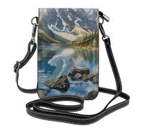 Rocky Mountains Printed Crossbody Cell Phone Bag for Women Men, Small Leather Cell Phone Purse Wallet with Adjustable Strap