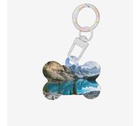 Rocky Mountains Printing 1 Pc Dog Bone Shape Id Tags Double Sided with Key Ring Craft for Pets