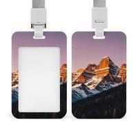 Rocky Mountains Retractable ID Badge Holder with Lanyard - Vertical Badge Reel,Keychain Clip,Name Tag Id Card Holder Protector for Nurse Officer Teacher Security Staff Women Men