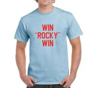 Rocky Movie Win Rocky Win Blue T-Shirt Shirt Tee Top Men Unisex Gym Workout Film Light Blue M