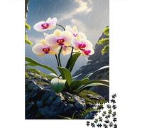 Rocky Orchid Bloom 1000 Piece Sturdy Paper Personalized Phalaenopsis Orchid Jigsaw for Eco-Conscious Buyers Relaxation Puzzle Party 52x38cm/1000pcs