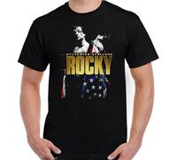 Rocky T-Shirt Mens Balboa Italian Stallion Boxing Boxer Movie Unisex Top Tee Black XL