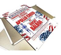 Rocky vs Apollo Fight Poster with Distressed Vintage Look Metal Sign