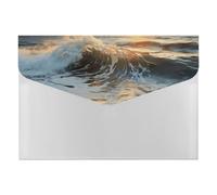 Rocky Wave Sunset Painting File Folder 6-Pocket, Waterproof Accordion File Organizer with Snap Closure, Expanding Document Holder for Office, Home