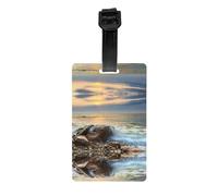 Rocky Wave Sunset Painting Print
