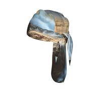 Rocky Wave Sunset Painting Print Helmet Cap Quick Dry Cycling Skull Wrap Breathable Polyester Adjustable Adult Summer Beanie
