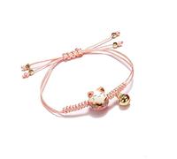 Rockyu Cat Ceramic Maneki Neko Bell Good Luck Bracelet for Women Adjustable Handmade Braided String Red White Pink Black Green Year of Life Amulet Friendship Gift