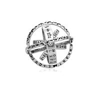 Rockyu Men's Ring, Silver, Gold, Stainless Steel, Unique, Space Ring, Ball Ring, Foldable, Earthquake Meter, Astronomical Body, Couples Ring, Sphere, Cosmic, Golden, Cool Accessory, Titanium, No