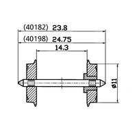Roco 40198 Pair Of Wheel Axles Ø 11 Mm, Isolated From One Side