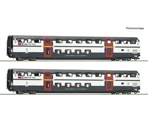 Roco 6200215 SBB A IC2000 1st Class Bi-Level Coach Set (2) V